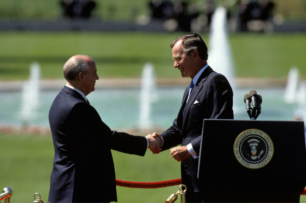 Mihail Gorbačov i Džordž H. W. Buš u Vašingtonu, maj 1990., Foto: Shutterstock