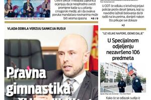 Naslovna strana "Vijesti" za 1. april 2022.