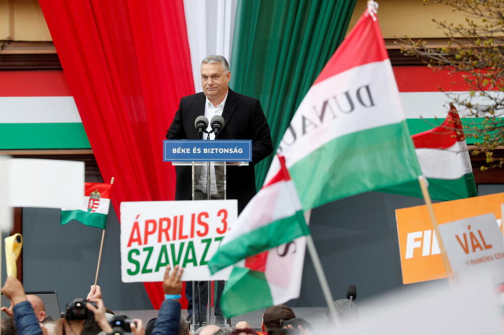 Orban juče na mitingu u Sekešfehervaru, Foto: Reuters