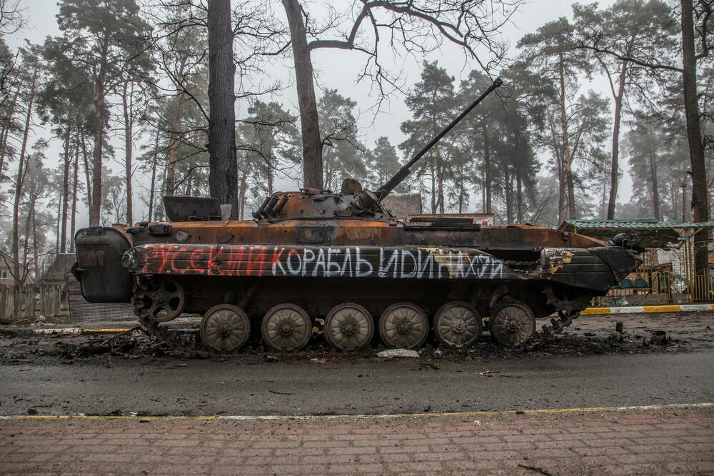 Detalj iz Buče, grada u Kijevskom regionu kojeg su ukrajinske snage juče oslobodila