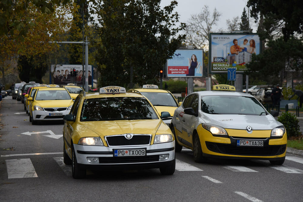 Sa jednog od protesta taksista, Foto: Luka Zeković