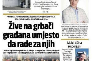 Naslovna strana "Vijesti" za 5. april 2022.