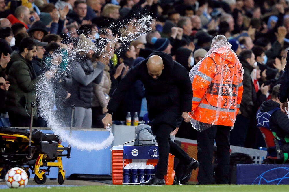 Gvardiola nakon gola De Brujnea, Foto: Reuters
