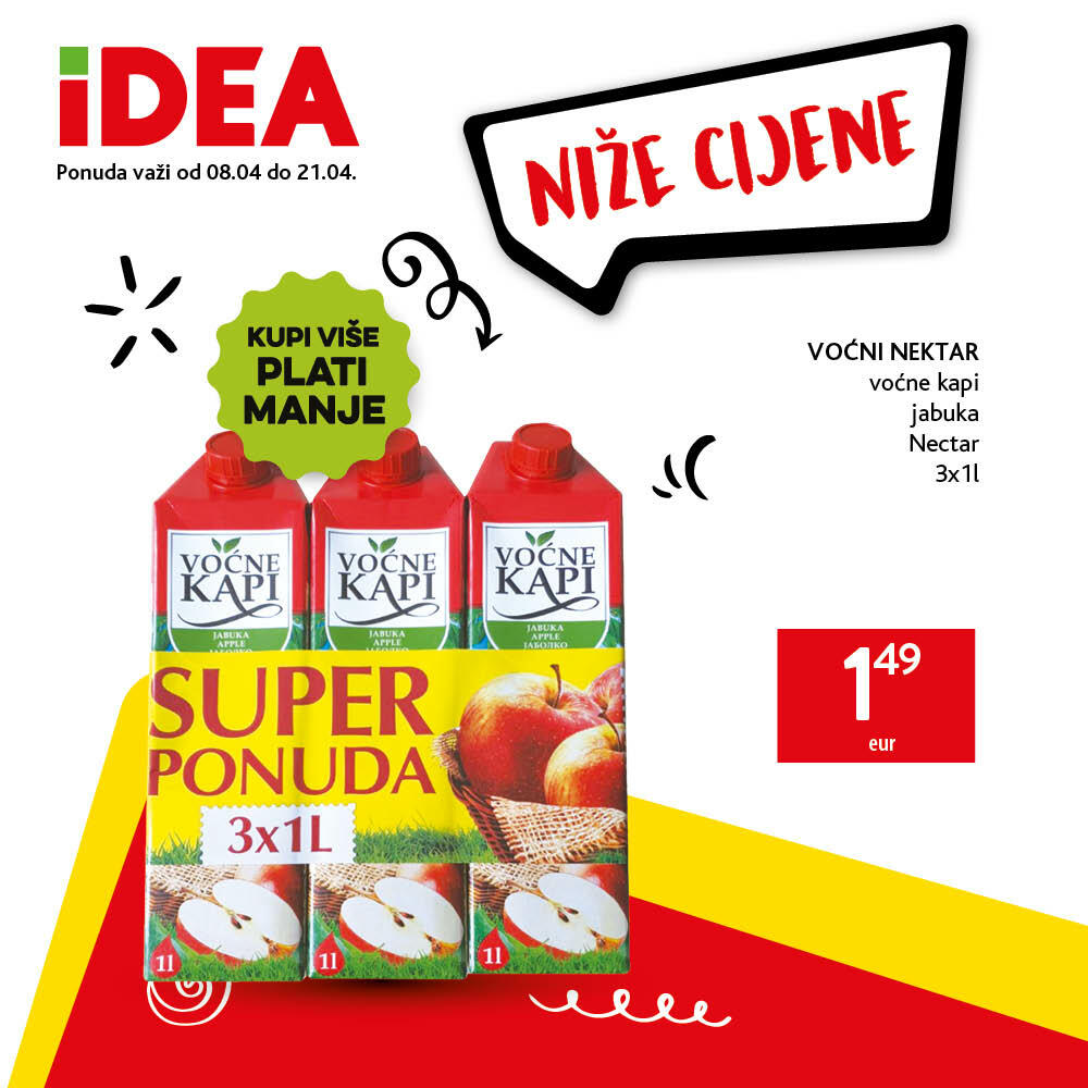 <p>Potražite preko 1.000 sniženih redovnih cijena u svim IDEA prodavnicama</p>