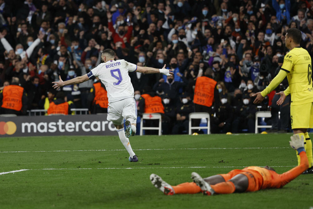 Benzema slavi gol za polufinale, Foto: Reuters