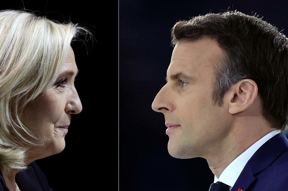 Makron će morati u drugi krug 24. aprila sa rivalkom iz krajnje desnice: Le Pen i aktuelni predsjednik Francuske, Foto: Rojters