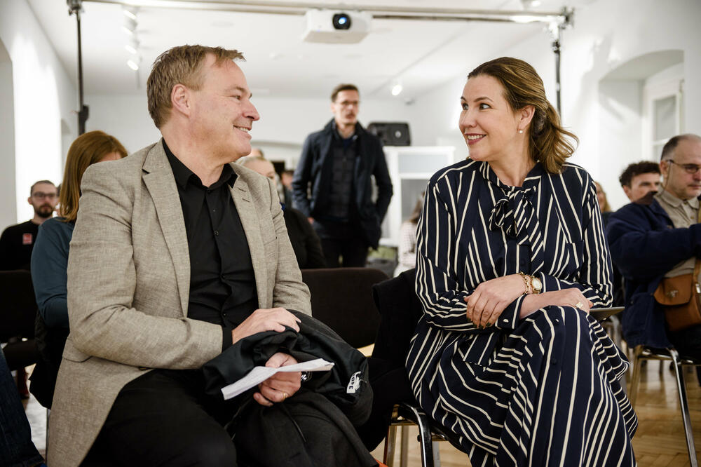 Jan Jeranson i ambasadorka Anika Ben David na otvaranju manifestacije Dani švedskog filma, Foto: Krsto Vulović