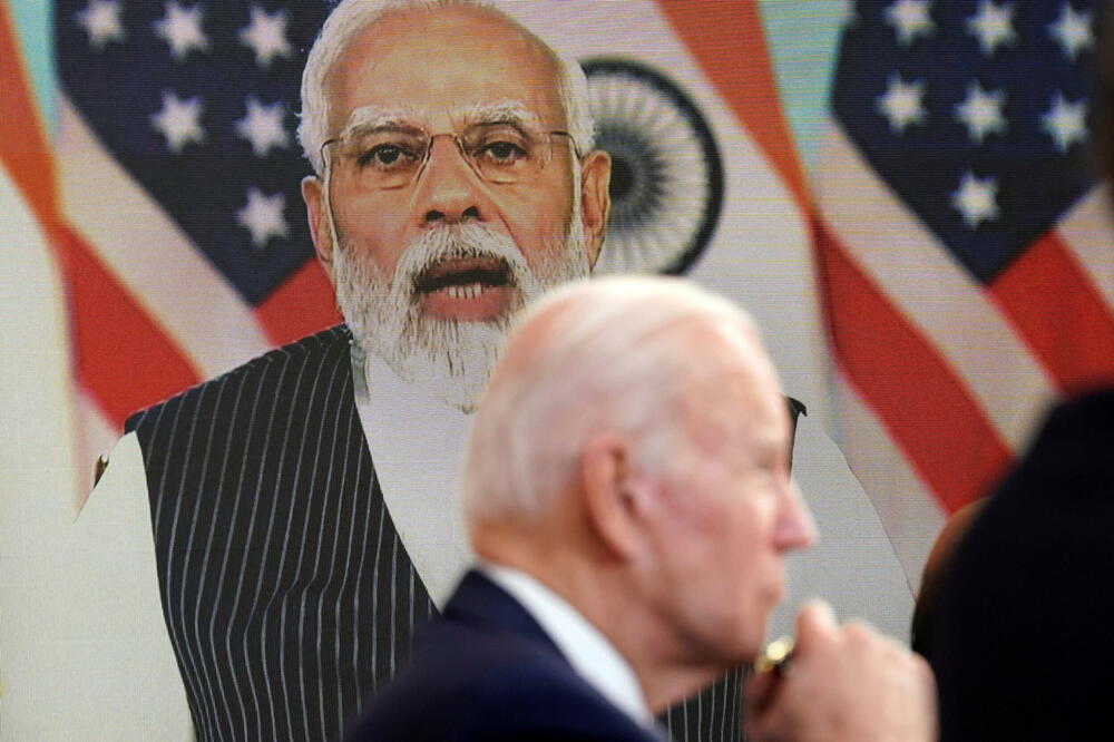 Virtuelni sastanak Bajdena i Modija, Foto: KEVIN LAMARQUE