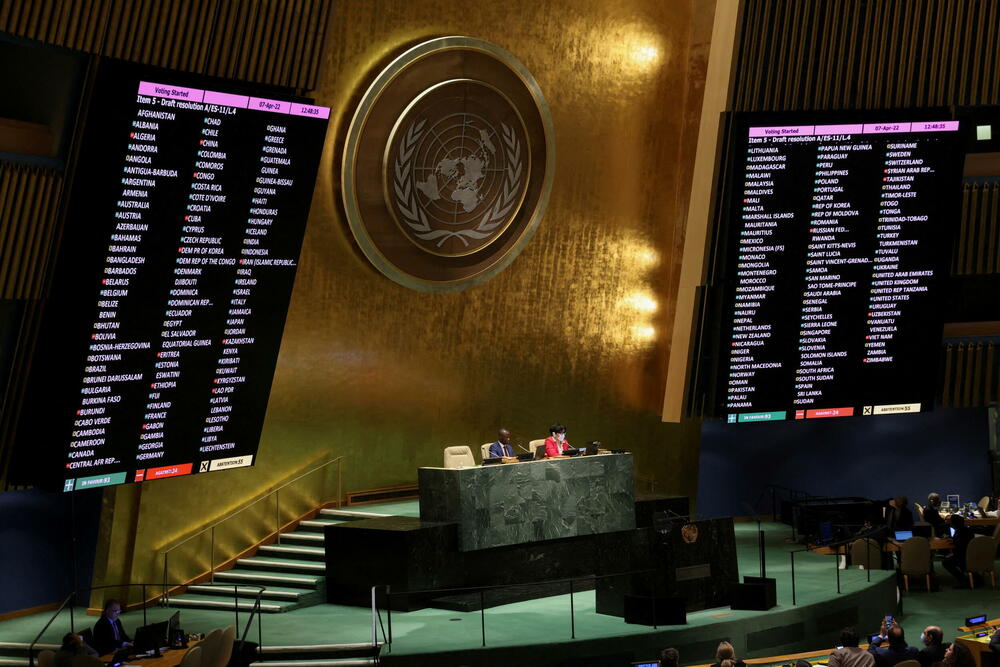 Glasanje u UN o suspenziji Rusije iz Savjeta za ljudska prava