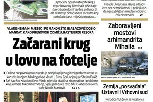 Naslovna strana "Vijesti" za 18. april