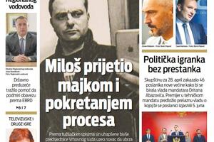 Naslovna strana "Vijesti" za 22. april 2022.