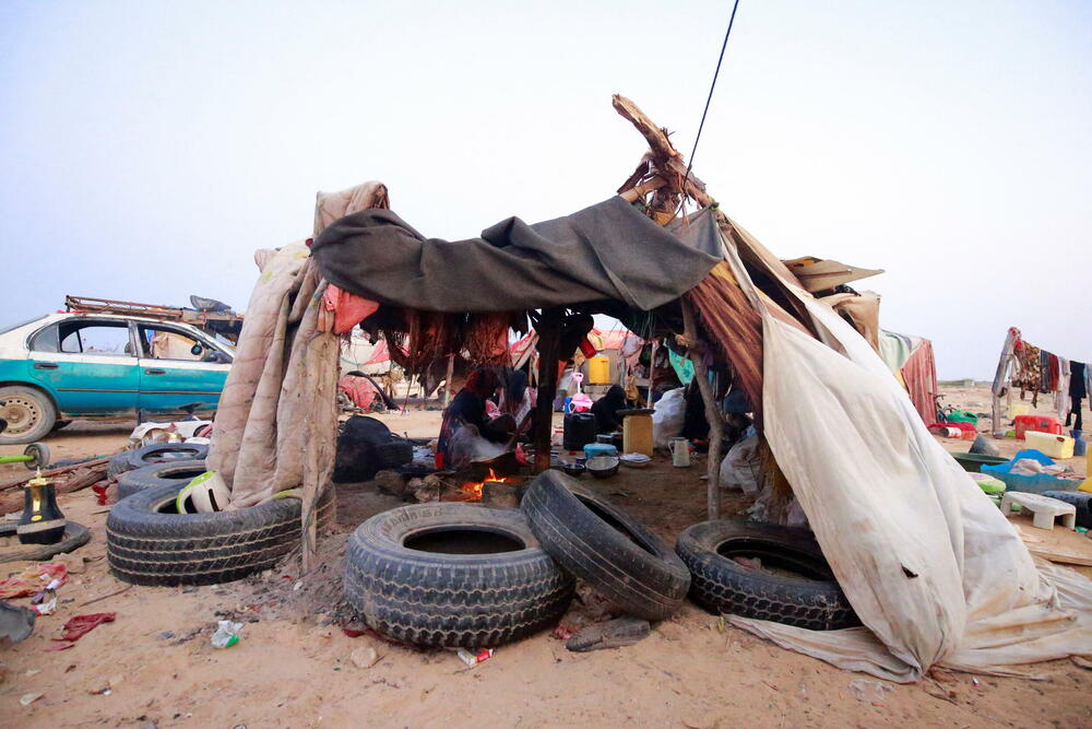 Improvizovana kuhinja u kampu za raseljene u Al-Gaidi