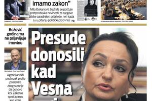 Naslovna strana "Vijesti" za 23. april 2022.