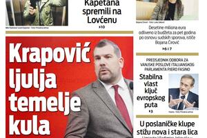 Naslovna strana "Vijesti" za 26. april 2022.
