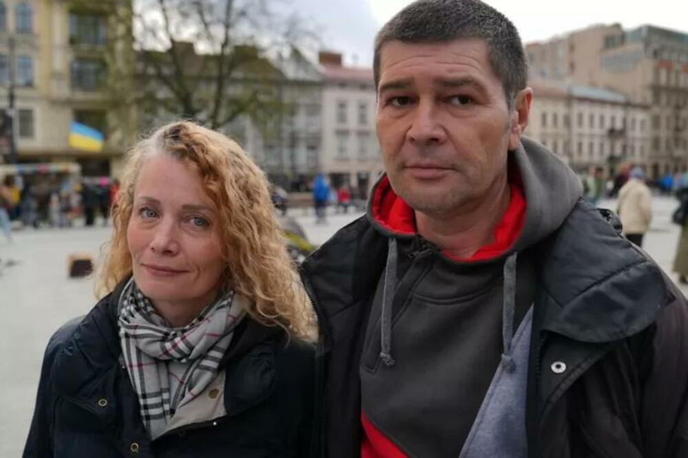 Olena i Aleksandar u relativnoj bezbednosti Lavova, posle bekstva iz Marijupolja, Foto: BBC/Jonny Dunstan