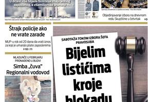 Naslovna strana "Vijesti" za 30. april 2022.