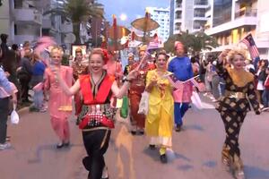 The carnival parade paraded through Budva