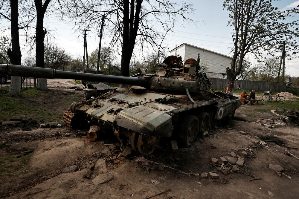 Jedan od uništenih ruskih tenkova, Foto: Reuters