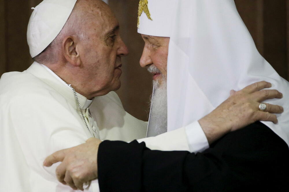 Susret pape Franja i ruskog patrijarha Kirila u Havani na Kubi 12. februara 2016, Foto: Rojters
