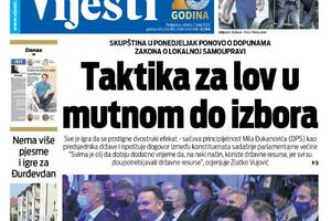 Naslovna strana "Vijesti" za 7. maj 2022.