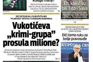 Naslovna strana "Vijesti" za 9. maj 2022.