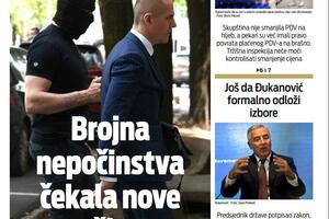 Naslovna strana "Vijesti" za utorak 10. maj