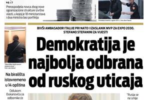 Naslovna strana "Vijesti" za 11. maj 2022.