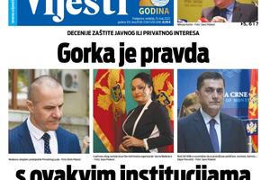 Naslovna strana "Vijesti" za 15. maj 2022.