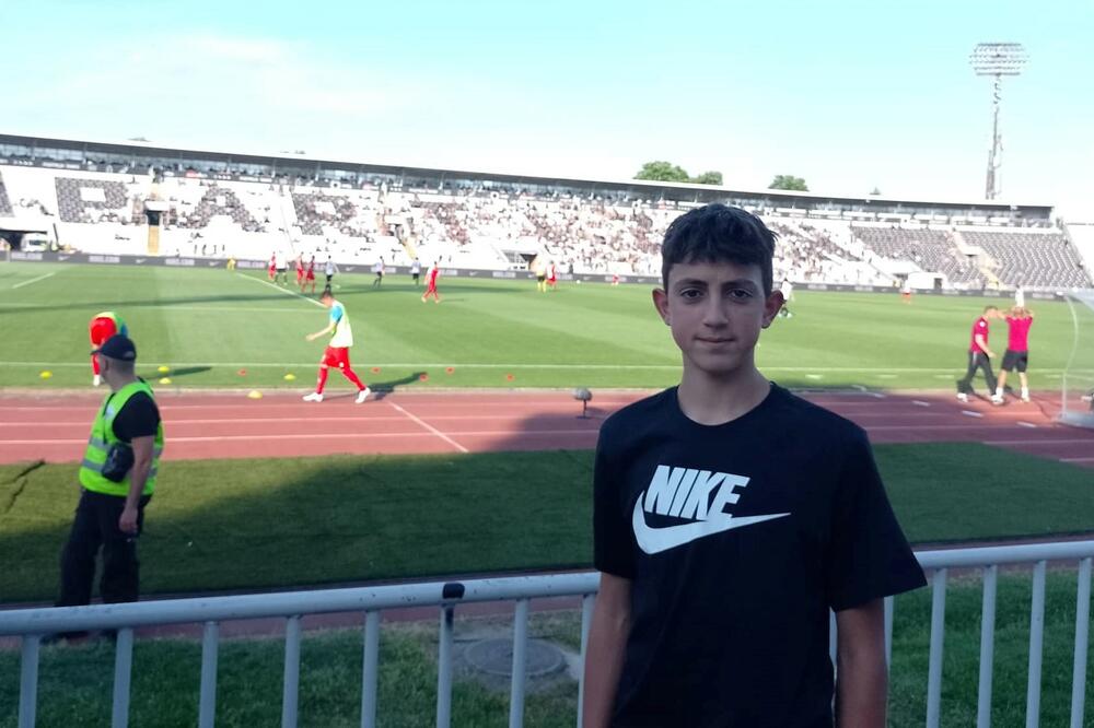 Na stadionu “Partizana” nedavno: Luka Glomazić, Foto: Privatna arhiva