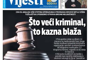 Naslovna strana "Vijesti" za 16. maj 2022.