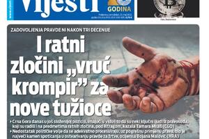 Naslovna strana "Vijesti" za 23. maj 2022.