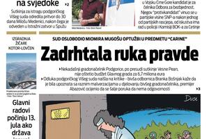 Naslovna strana "Vijesti" za 28. maj 2022.