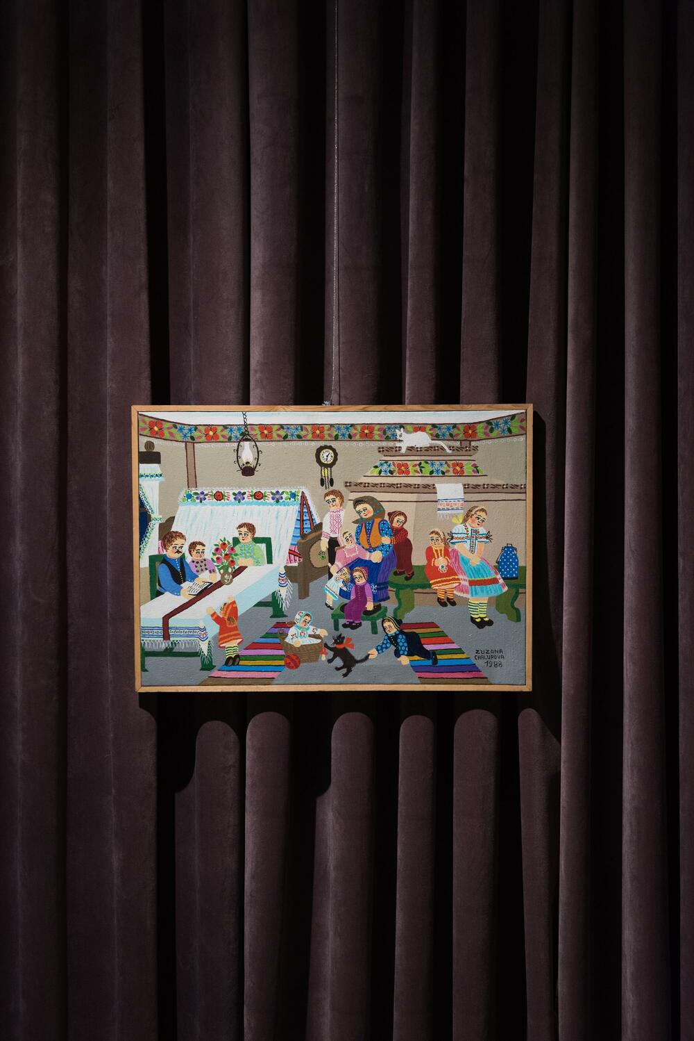 ”Porodica”, 1988, ulje na platnu, Zuzana Chalupova Kolekcija umjetnosti nesvrstanih zemalja, Paviljon Crne Gore, 59. Bijenale u Veneciji