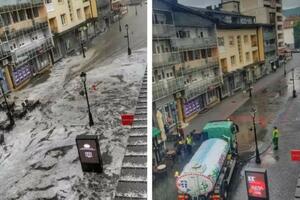 FOTO Jak grad u Pljevljima oštetio imanja, opštinske službe...