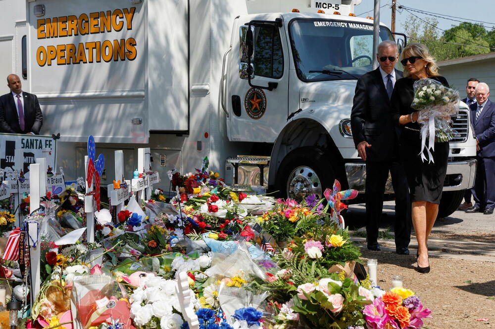 Džozef i Džil Bajden u Uvaldeu, Foto: Reuters