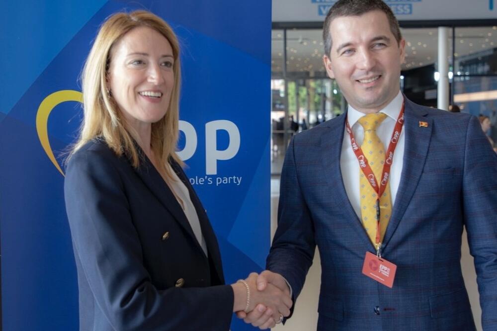 Metsola i Bečić, Foto: Demokratska Crna Gora