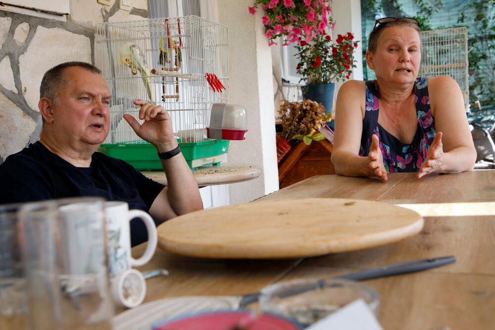 Zaslavska i njen suprug Andrej tokom razgovora za Rojters