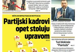 Naslovna strana "Vijesti" za 2. jun 2022.