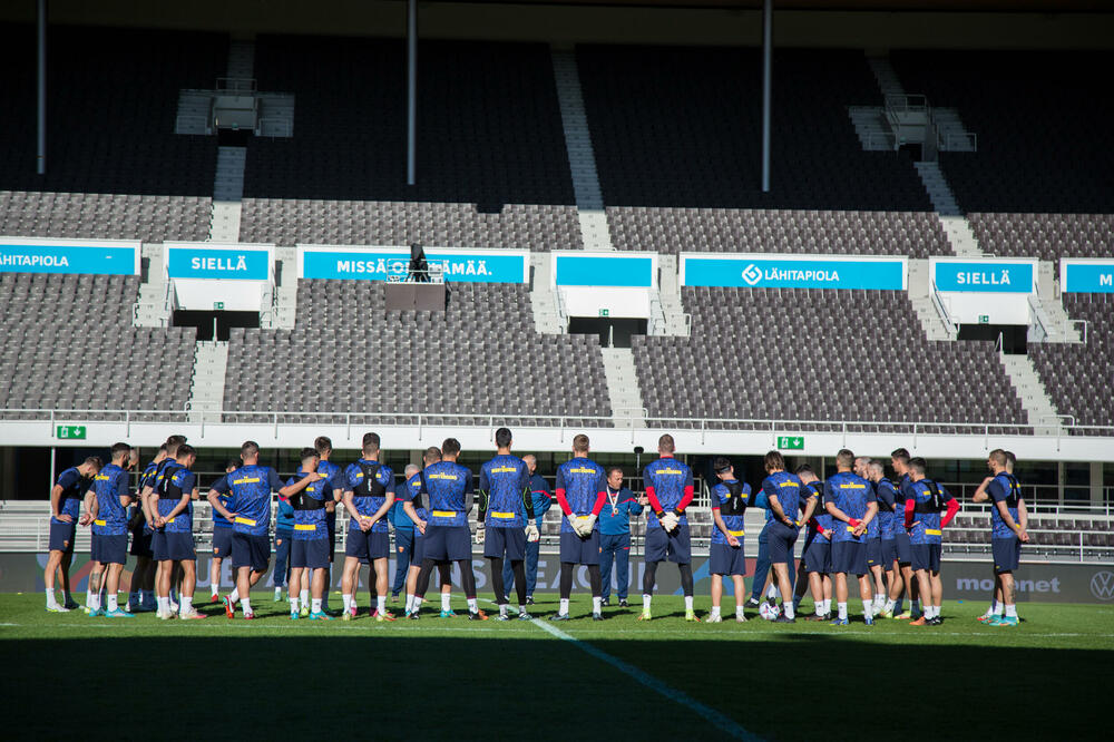 Fudbaleri na jučerašnjem treningu, Foto: FSCG