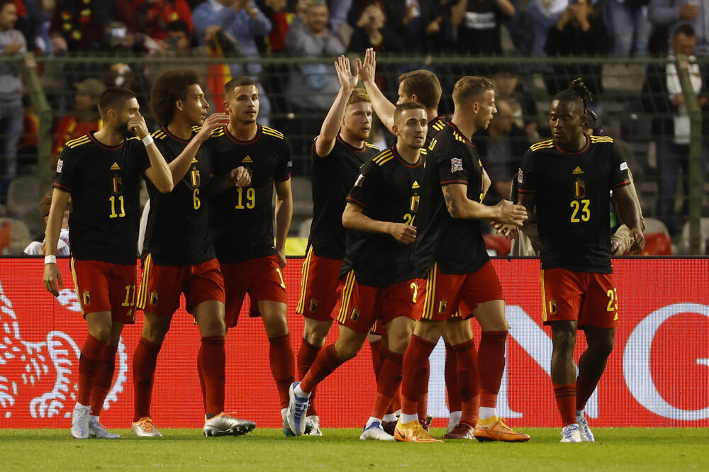 Slavlje Belgijanaca nakon pogotka De Brujnea, Foto: Reuters