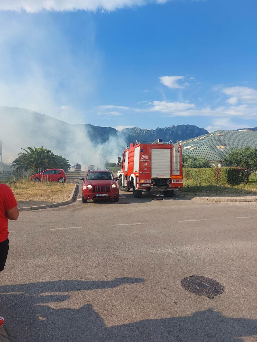 <p>Veliki broj vatrogasnih vozila gasio je požar, vjetar otežavao posao</p>