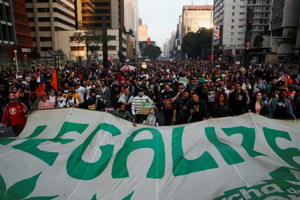 Marš za legalizaciju marihuane u Sao Paolu u Brazilu 11. juna 2022. -