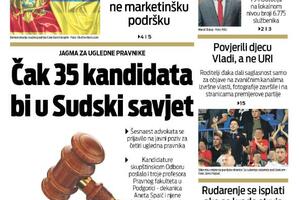 Naslovna strana "Vijesti" za 14. jun 2022.