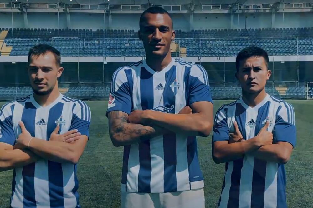 Ignjatović, Adams i Lusero, Foto: FK Budućnost/youtube