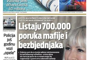 Naslovna strana "Vijesti" za 15. jun 2022.