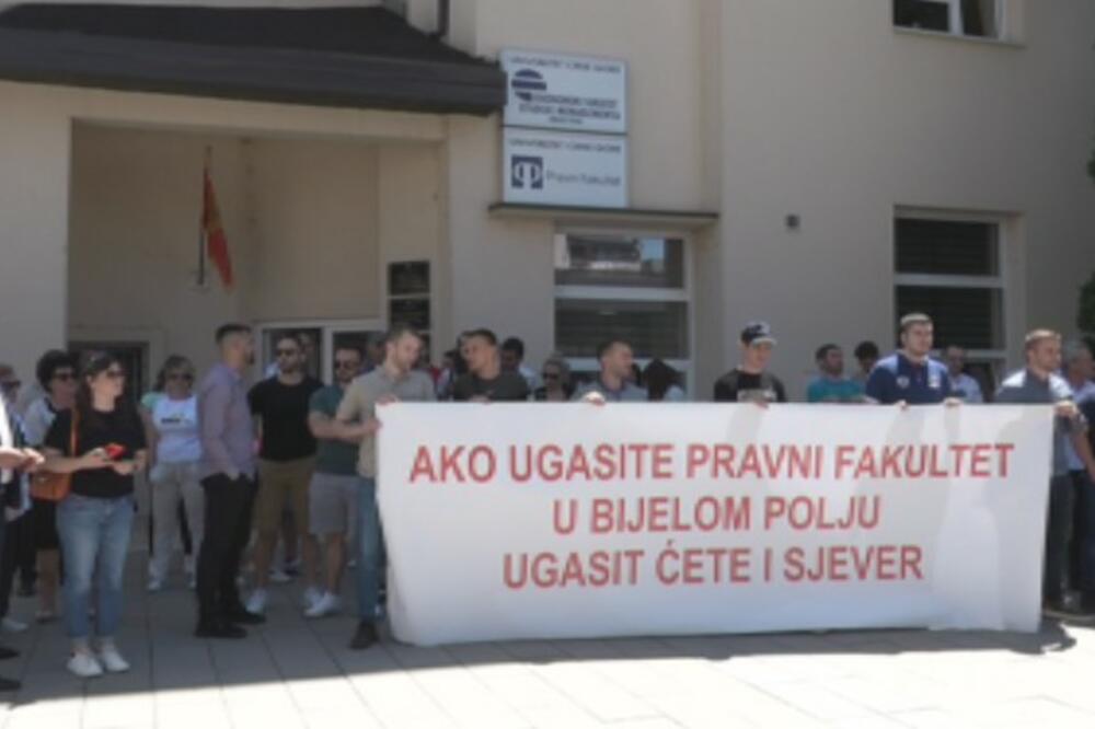 Sa protesta studenata u Bijelom Polju, Foto: Jadranka Ćetković