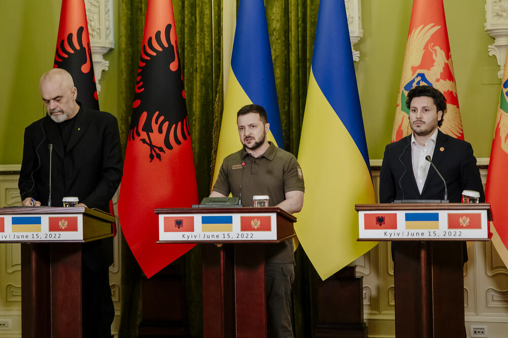 "Da stanemo svi u odbranu demokratskih principa”: Rama, Zelenski i Abazović, Foto: RK Production/gov.me