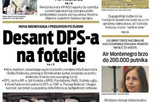 Naslovna strana "Vijesti" za subotu, 18. jun 2022.