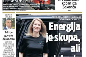 Naslovna strana "Vijesti" za 20. jun 2022.