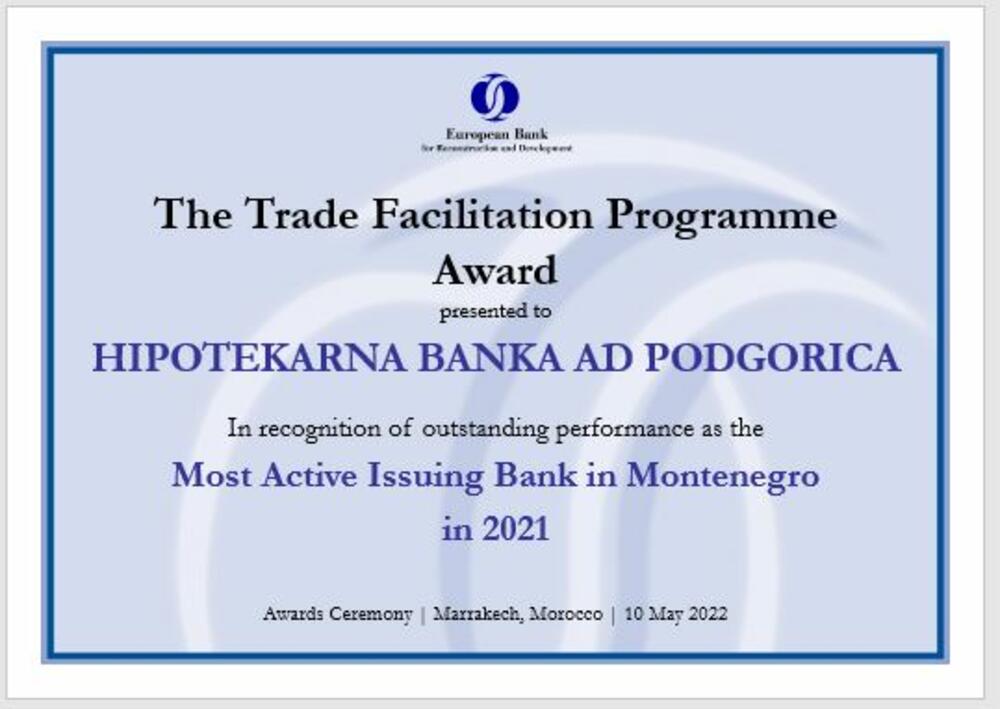 EBRD award 2021